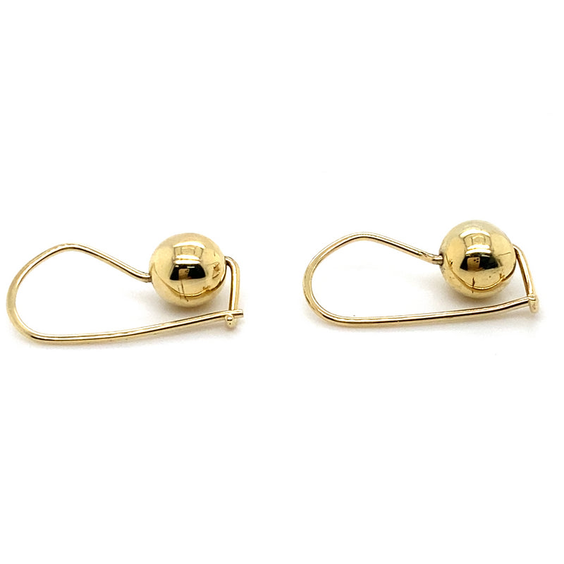 9CT YELLOW GOLD SMALL EURO BALL DROP STYLE EARRING