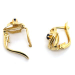 18CT YELLOW GOLD SAPPHIRES SET IN THE FONT OF TWIST STYLE EARRING