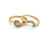 18CT YELLOW GOLD WRAP AROUND STYLE DIAMOND BRIDAL SET VALUED @ $2599