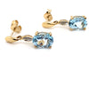 9CT YELLOW GOLD TOPAZ & DIAMAOND DROP STYLE EARRING