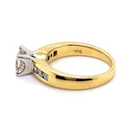 18CT YELLOW & WHITE GOLD THICKENED TOP DIAMOND DRESS RING VALUED @ $5999