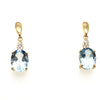 9CT YELLOW GOLD TOPAZ & DIAMAOND DROP STYLE EARRING