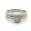 9CT WHITE GOLD FLOW UP STYLE DIAMOND BRIDAL SET VALUED @ $2099