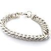 SILVER 21CM HOLLOW DOUBLE CURB LINK BRACELET