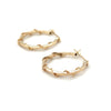 9ct YELLOW GOLD HOOP EARRINGS WITH TWIST ROPE FEATURES