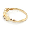 9CT YELLOW GOLD DIAMONDS SET IN CROSS OVER WAVE DRESS RING