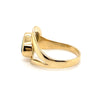 18CT YELLOW GOLD LOOP PATTERN EMERALD DRESS RING VALUED @ $3499