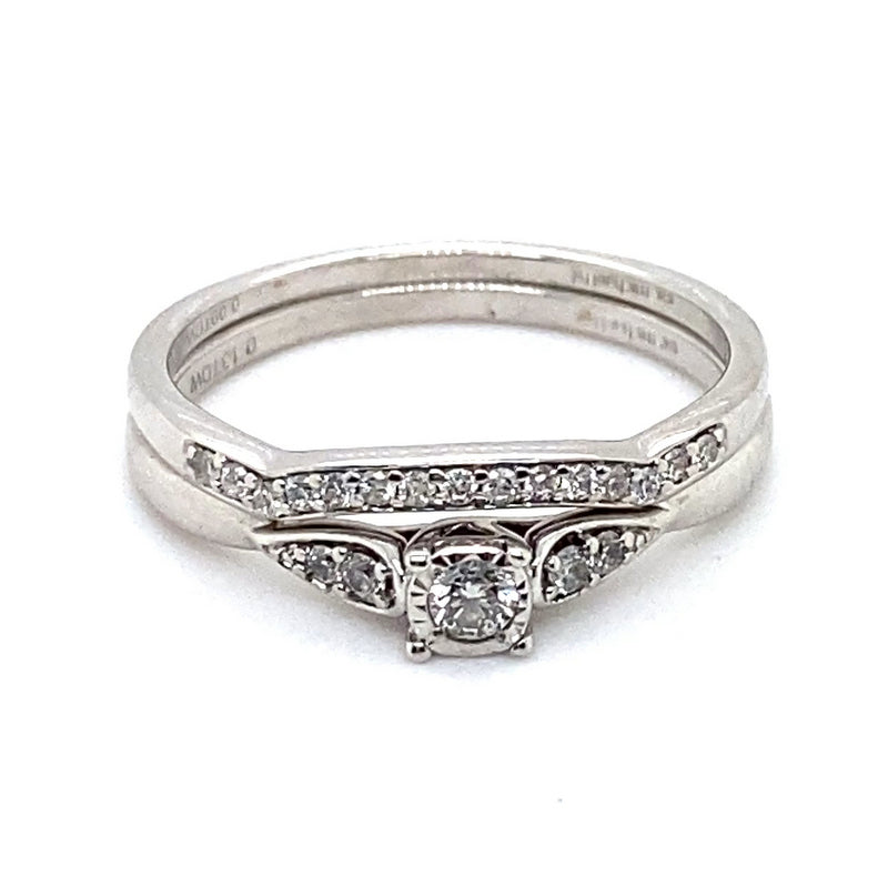 10CT WHITE GOLD DIAMOND BRIDAL SET VALUED @ $1599