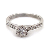 9CT WHITE GOLD FLOW UP STYLE DIAMOND DRESS RING VALUED @ $1499