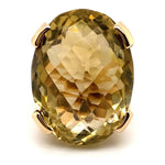 9CT YELLOW GOLD LARGE CITRINE DRESS RING VALED @ $4499