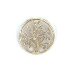 9ct YELLOW GOLD DIAMOND SET TREE OF LIFE PENDANT