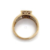 9CT YELLOW GOLD THICKENED TOP STYLE DIAMOND DRESS RING VALUED @ $1799