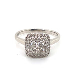 9CT WHITE GOLD FLOW UP STYLE DIAMOND DRESS RING VALUED @ $2499