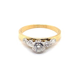 18CT YELLOW GOLD & PLATINUM DIAMOND DRESS RING VALUED @ $2499