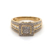 9CT YELLOW GOLD THICKENED TOP STYLE DIAMOND DRESS RING VALUED @ $1799