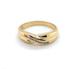 9CT YELLOW GOLD DIAMONDS CHANNEL SET IN CROSS OVER RING