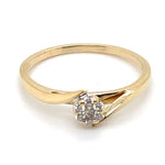 9CT YELLOW GOLD DIAMOND SET IN RAISED CLUSTER DRESS RING