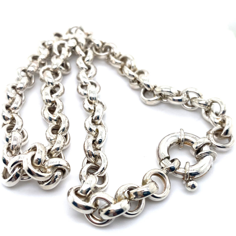 SILVER 50CM HOLLOW ROUND BELCHER LINK CHAIN