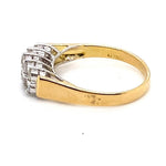 18CT YELLOW & WHITE GOLD FLOW UP STYLE DIAMOND DRESS RING VALUED @ $2799