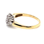 9CT YELLOW & WHITE GOLD DIAMOND DRESS RING