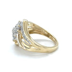 CLEARANCE! 9ct YELLOW GOLD DIAMOND SET CLUSTER DRESS RING