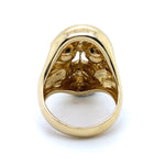 9CT YELLOW GOLD DIAMOND SKULL RING VALUED @ $3299