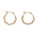 9ct YELLOW GOLD HOOP EARRINGS WITH TWIST ROPE FEATURES