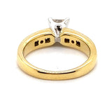 18CT YELLOW & WHITE GOLD THICKENED TOP DIAMOND DRESS RING VALUED @ $5999