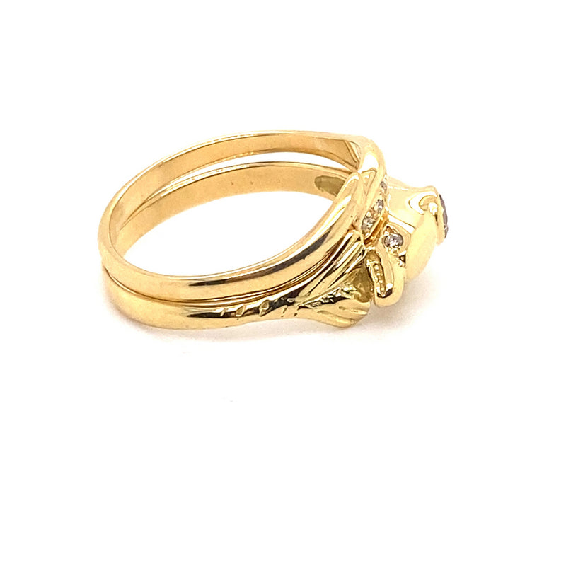 18CT YELLOW GOLD DOLPHIN BRIDAL SET WITH DIAMONDS VALUED @ $4899