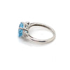 9CT WHITE GOLD TOPAZ & DIAMOND DRESS RING