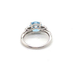 9CT WHITE GOLD TOPAZ & DIAMOND DRESS RING