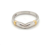 9CT YELLOW & WHITE GOLD V SHAPED DRESS RING