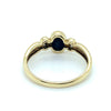 9CT YELLOW GOLD BEZEL SET SAPPHIRE & DIAMOND DRESS RING