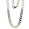 SILVER 57CM DIAMOND CUT CURB LINK CHAIN