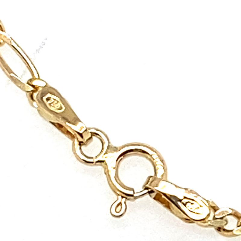 18CT YELLOW GOLD 60CM 3+1 FIGARO LINK CHAIN