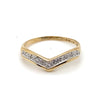 9CT YELLOW GOLD DIAMONDS SET IN THE V SHAPED SETTING DRESS RING