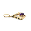 9CT YELLOW GOLD AMETHYST SET IN DROP STYLE PENDANT