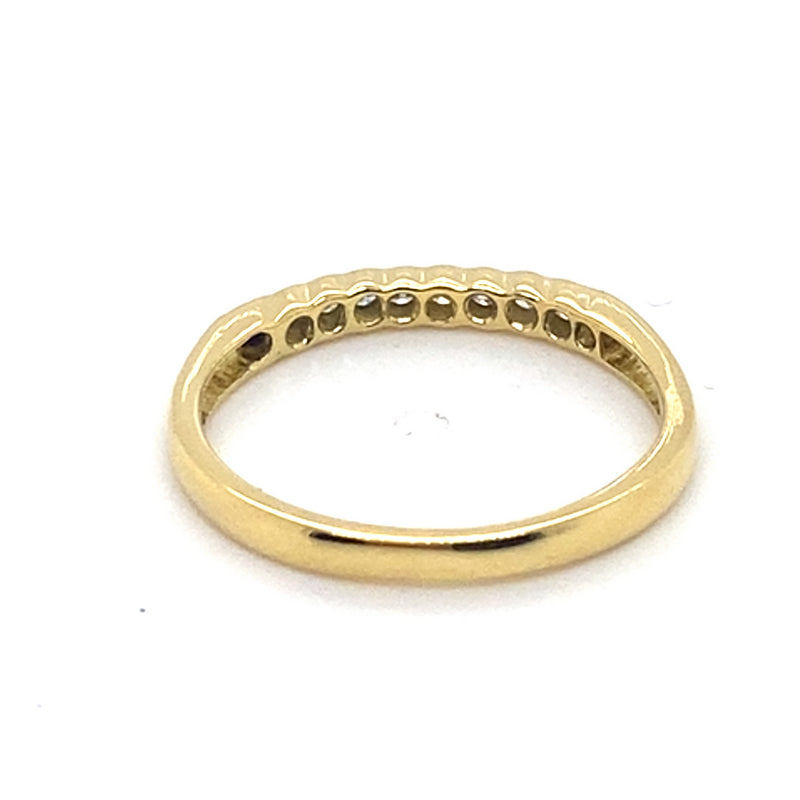 18CT YELLOW GOLD SEMI BEZEL SET DIAMOND  DRESS RING