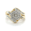 CLEARANCE! 9ct YELLOW GOLD DIAMOND SET CLUSTER DRESS RING