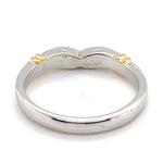 9CT YELLOW & WHITE GOLD V SHAPED DRESS RING