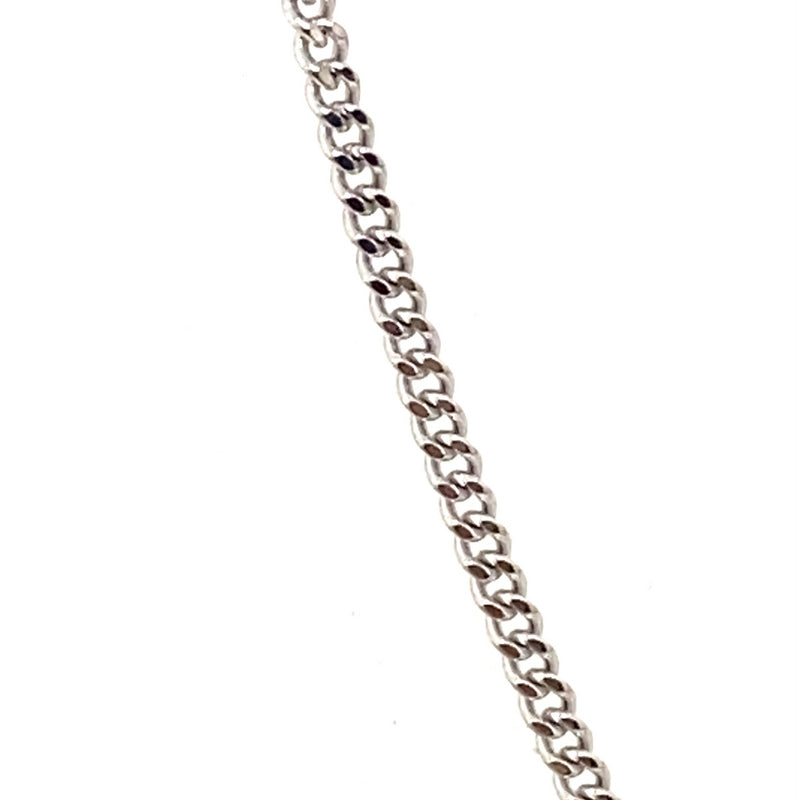 9CT WHITE GOLD 40CM CURB LINK CHAIN