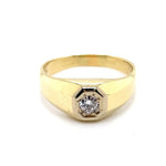 14CT YELLOW GOLD THICKENED TOP DIAMOND DRESS RING VALUED @ $2899