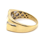 9CT YELLOW GOLD CHANNEL SET DIAMOND MENS DRESS RING VALUED @ $2199