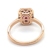 10CT ROSE GOLD RHODOLITE GARNET SURROUNDED BY DIAMONDS DRESS RING