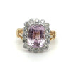 14ct YELLOW GOLD PINK KUNZITE & DIAMOND RING VALUED: $3399