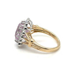 14ct YELLOW GOLD PINK KUNZITE & DIAMOND RING VALUED: $3399