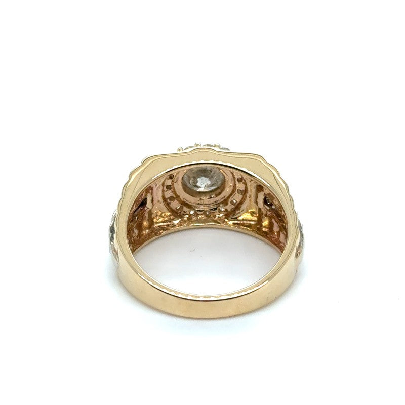 14ct YELLOW GOLD DIAMOND MEN'S RING TDW: 1.38CT VAL: $6499