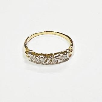 REDUCED! 18ct YELLOW GOLD & PALLADIUM DIAMOND RING VAL $1549