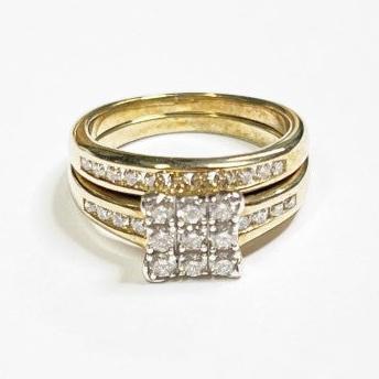 9ct YELLOW GOLD DIAMOND BRIDAL SET TDW: 0.75cts VAL $1199