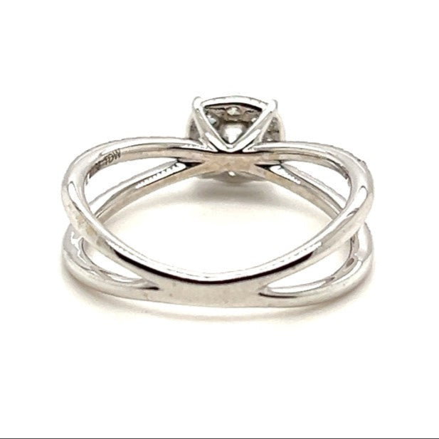 10ct WHITE GOLD DIAMOND CROSSOVER RING TDW: 0.58ct VAL $2499